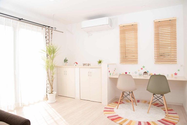 small room with air conditioner
